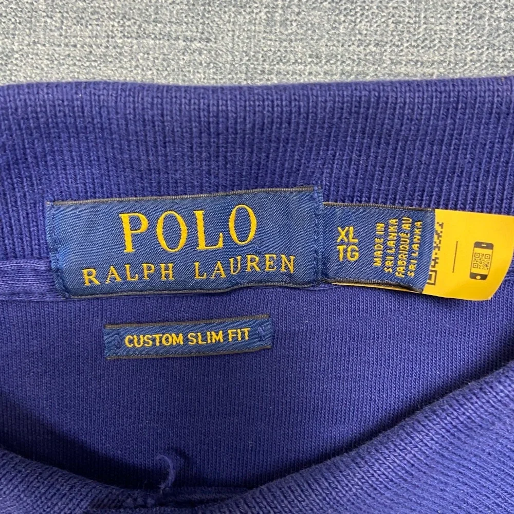 Polo Ralph Lauren Shirt Mens XL Blue Pony Logo Performance Golf Custom Slim Fit